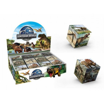 Kocka hlavolam dinosaurus 3x3x3 plast vo fólii 6x6x6cm