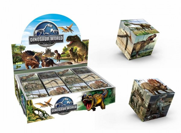 Kocka hlavolam dinosaurus 3x3x3 plast vo fólii 6x6x6cm
