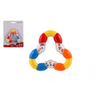 Hrkálka / hryzátko trojuholník flexibilný plast 10x10cm na karte 0m+