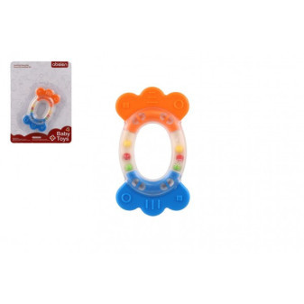 Hrkálka / Hryzátko ovál plast / silikón 11cm na karte 0m+