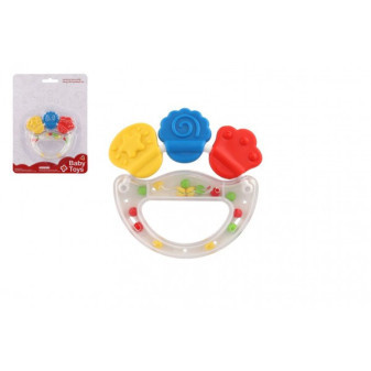 Hrkálka / Hryzátko plast / silikón 10cm na karte 0m+