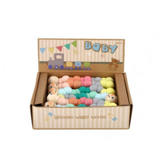 Červík/húsenica kĺbový drevo 16cm asst 2 farby 10m+