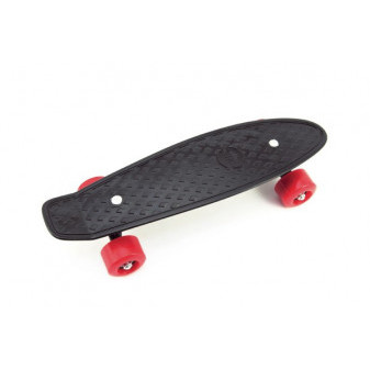 Skateboard - pennyboard 43cm, nosnost 60kg plastové osy, černá, červená kola