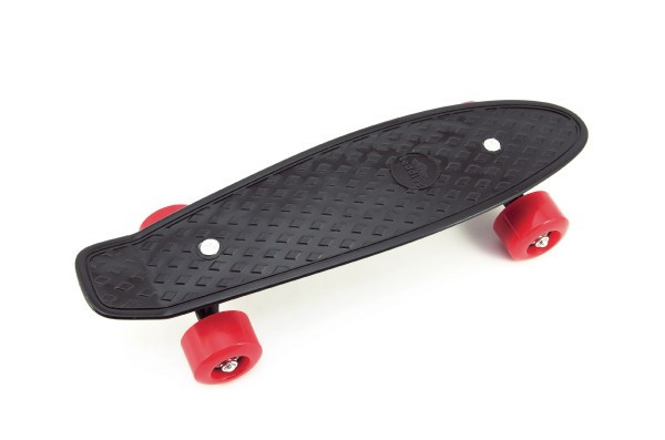 Skateboard - pennyboard 43cm, nosnosť 60kg plastovej osi, čierna, červená kolesá