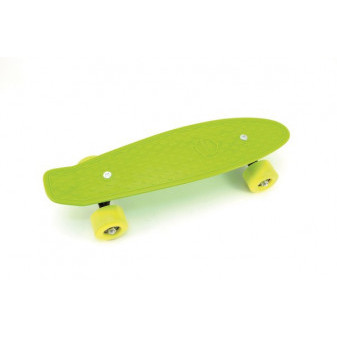 Skateboard - pennyboard 43cm, nosnost 60kg plastové osy, zelená, žlutá kola