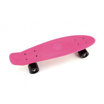 Skateboard - pennyboard 60cm nosnosť 90kg, kovové osi, ružová farba, čierna kolesá