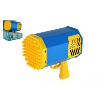 Bublifuk pištole s náplňou plast 22cm na batérie so svetlom v krabici 23x25x14cm