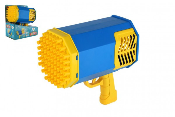 Bublifuk pištole s náplňou plast 22cm na batérie so svetlom v krabici 23x25x14cm