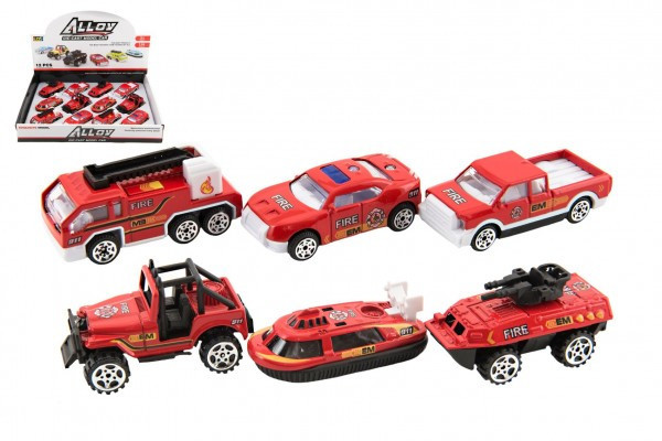 Auto hasiči kov/plast 7cm na voľný chod mix druhov