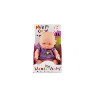 Bábätko bábika kĺbová tvrdé telo plast 12cm mix farieb na karte 12ks v boxe