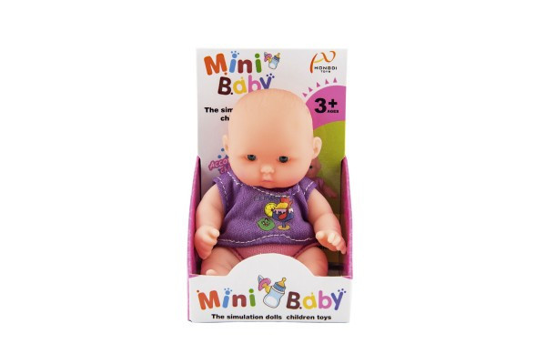 Bábätko bábika kĺbová tvrdé telo plast 12cm mix farieb na karte 12ks v boxe