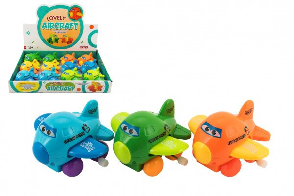 Lietadlo s očami mávajúce krídla na kľúčik plast 8cm 6 farieb