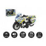 Motorka policajná 12cm kov/plast česky hovoriaca na spätné nat. na bat. so svetlom/zvukom v krab.1