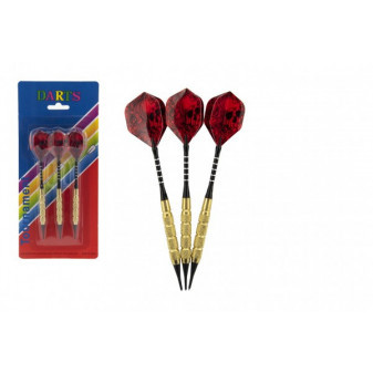 Hádzacie šípky 3ks kov/plast 15cm s lebkou plastový hrot na karte 11x25cm