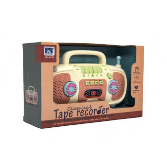 Rádio detský plast na batérie so zvukom so svetlom v krabici 27x18x10cm