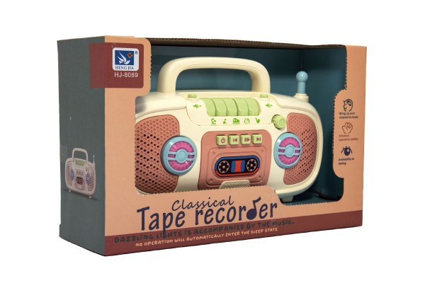 Rádio detský plast na batérie so zvukom so svetlom v krabici 27x18x10cm