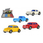Auto mini kov/plast 7,5cm na spätné natiahnutie 4 farby