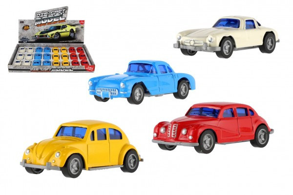 Auto mini kov/plast 7,5cm na spätné natiahnutie 4 farby