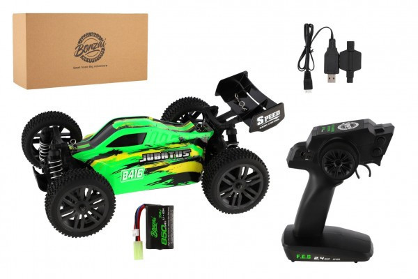 Auto RC Buggy Bonzai Jubatus terénní 30cm plast zelené  2,4GHz na bat.+2xdob. pack v krab. 40x14