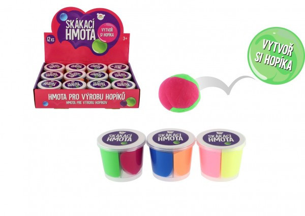 Hmota skákacia hopíková v tégliku 7x6cm 3 farby