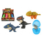 Dinosaurus hryzenie vo vajíčku plast 10cm 4 farby