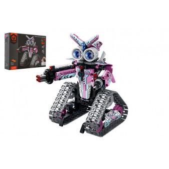 Stavebnica iM.MASTER robot RC skladací plast 2,4 GHz na bat. so svetlom ružový v krab.
