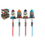 Bublifuk trubice raketa vesmír 38cm 4 farby
