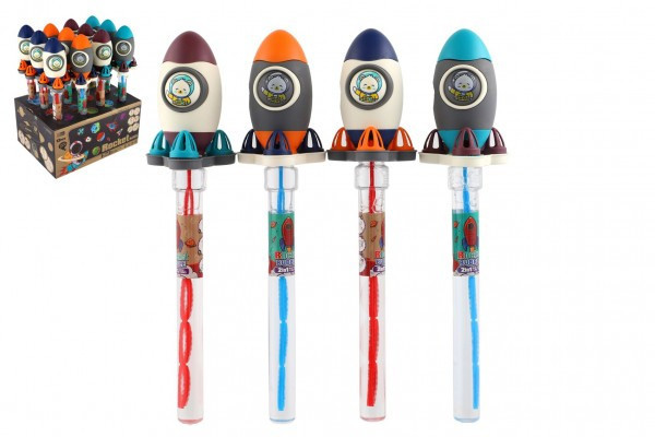 Bublifuk trubice raketa vesmír 38cm 4 farby