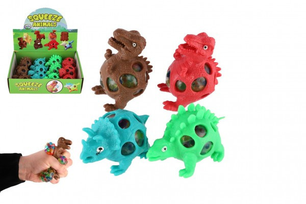 Dinosaurus antistresový mačkací sliz 7x5cm 4 farby vo vrecku