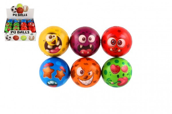 Loptička monster penová 7,5cm 6 farieb