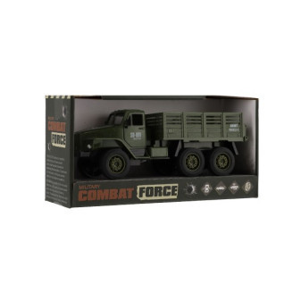 Auto vojenské nákladný plast 17cm na voľný chod v krabičke 20x10x7cm