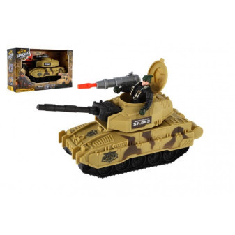 Tank s vojakom plast 8x24cm na voľný chod v krabici 27,5x17x10cm