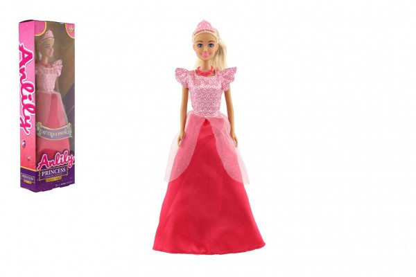 Bábika princezná Anlily plast 28cm červená v krabici 10x32x5cm