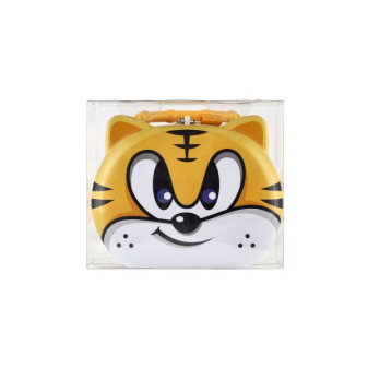 Pokladnička mačka/mačička plechová so zámkom 14x12cm 3 farby v plastovej krabičke
