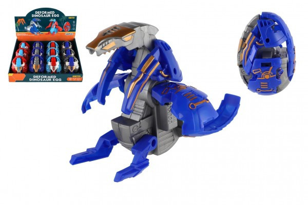 Dinosaurus/robot skládací vejce plast 11cm ve fólii 4 barvy 12ks v boxu