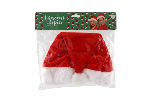 Čiapka vianočná detská látka priemer 25 cm na karte karneval