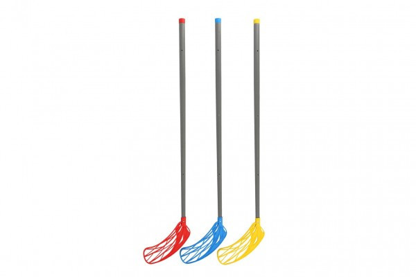 Hokejka floorbalová zahnutá doprava hliník/plast 115 cm 3 farby v sáčku