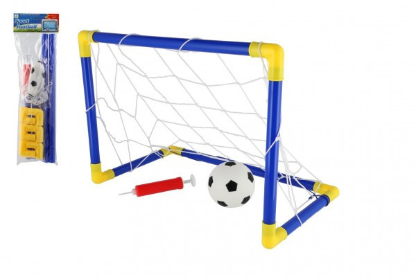 Futbalová bránka plast 44x31cm s loptičkou a pumpičkou v sáčku 14x46x4cm
