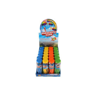 Parašutista figúrka s padákom lietajúci 9cm 4 farby v tube