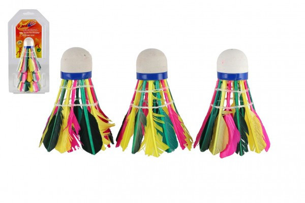 Loptičky/Košíčky na badminton páperové 3ks v blistri 11x23x7cm