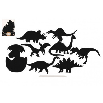 Škrabací obrázok 9ks výrez dúhový dinosaurus 13-15cm v sáčku