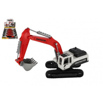 Stavebný stroj bager pásový plast/kov 8x26cm na voľný chod