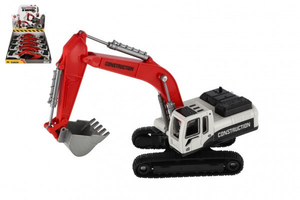 Stavebný stroj bager pásový plast/kov 8x26cm na voľný chod
