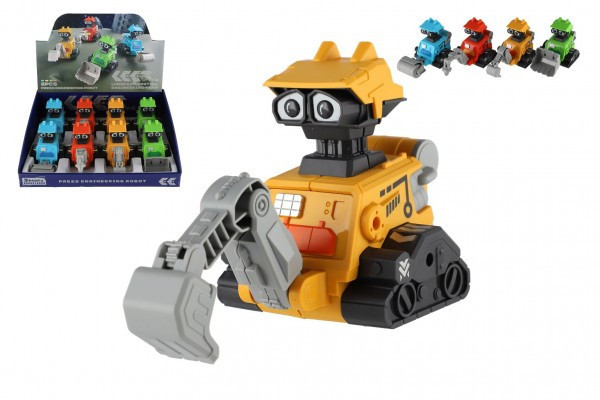 Robot vesmírny Stlač a choď plast 14cm na zotrvačník 4 druhy