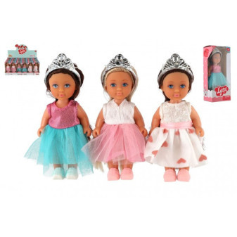 Bábika princezná plast 12cm pevné telo 3 druhy v krabičke 7x15x5cm