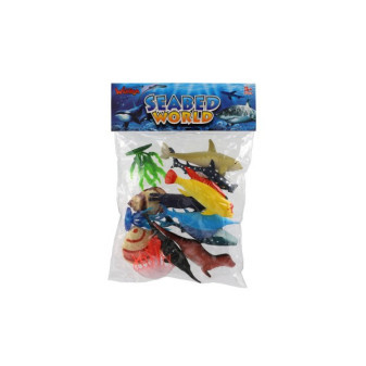Zvieratká morské s doplnkami plast 13ks 10-13cm v sáčku