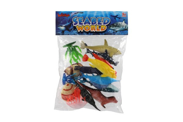 Zvieratká morské s doplnkami plast 13ks 10-13cm v sáčku