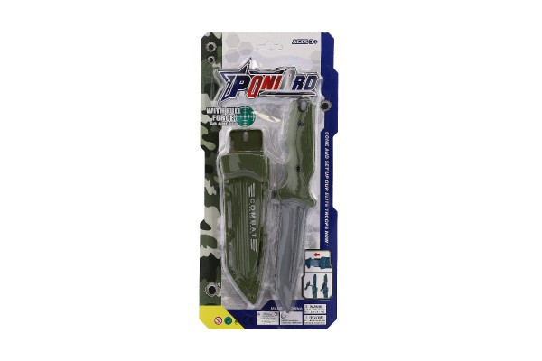 Nôž vojenský s puzdrom plast 25cm na karte