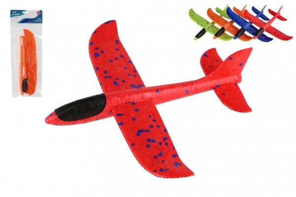 Lietadlo hádzací polystyrén 22cm 4 farby v sáčku