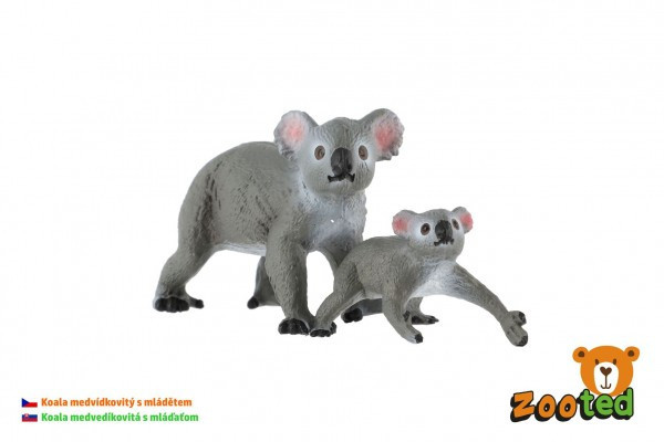 Koala medvedíkovitý 2ks samica s mláďaťom zooted plast 4-6cm v sáčku
